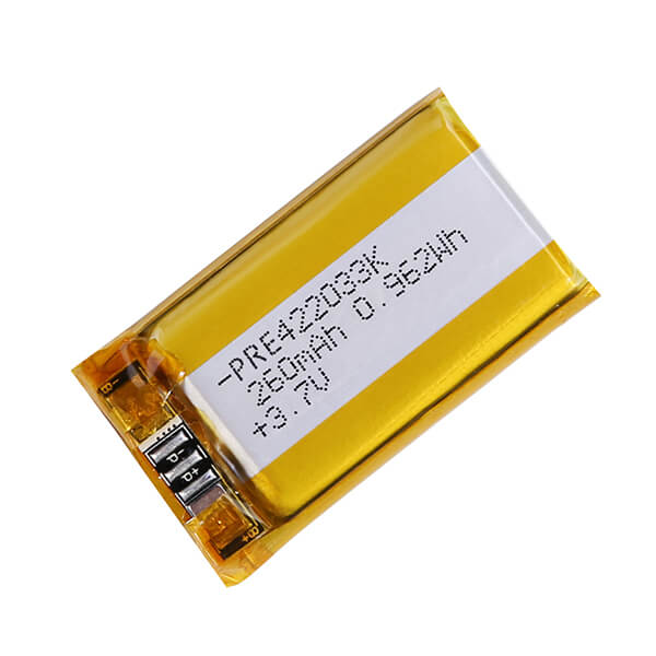（422033)50-500mAh 3.7V 带保护板聚合物锂电池